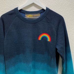 Aviator Nation Rainbow Patch Blue Ombré Sweatshirt 🌈
